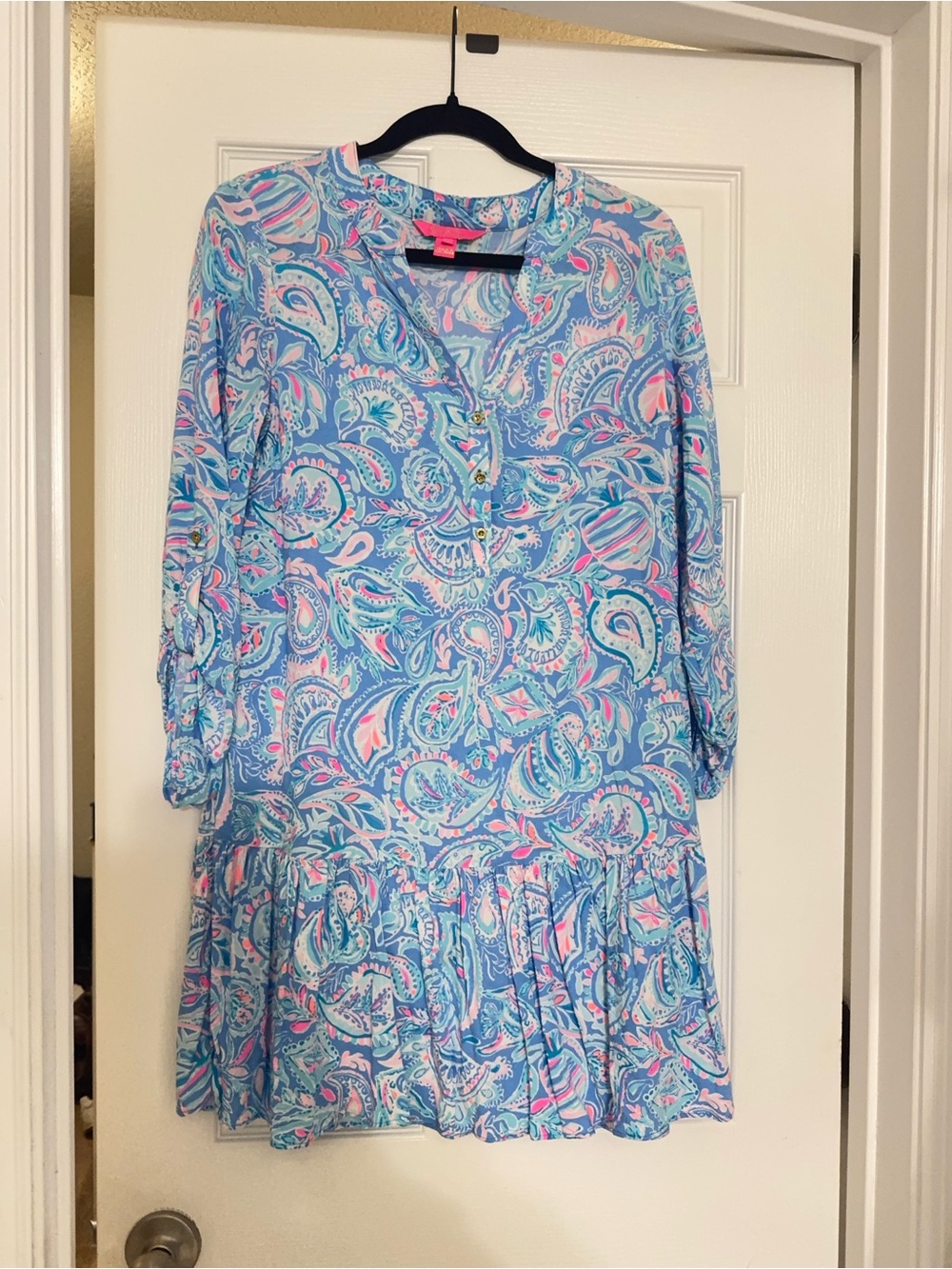 Lilly Pulitzer Charlee Tunic Dress in Zanzibar Blue Fish Kiss